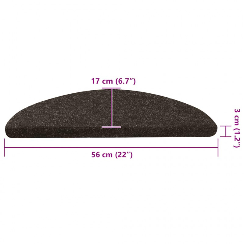 Maty na schody samoprzylepne 30 szt. Antracyt 56x17x3 cm