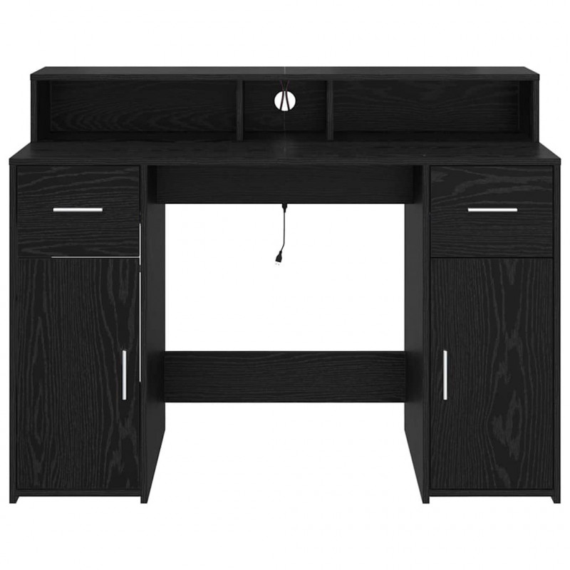 Biurko Czarny dąb 120 x 55 x 91 cm Materiał drewnopochodny