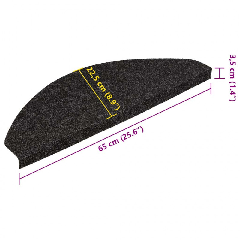 Maty na schody samoprzylepne 30 szt. Antracyt 65x22,5x3,5 cm