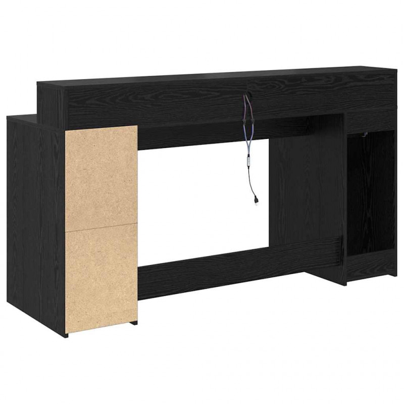 Biurko Czarny dąb 160 x 55 x 91 cm Materiał drewnopochodny