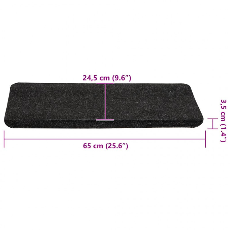 Maty na schody samoprzylepne 30 szt. Antracyt 65x24,5x3,5 cm