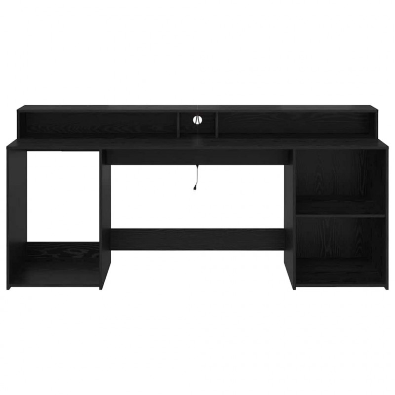 Biurko Czarny dąb 200 x 55 x 91 cm Materiał drewnopochodny