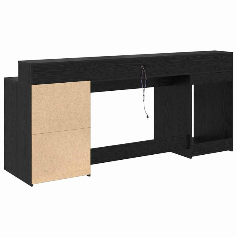 Biurko Czarny dąb 200 x 55 x 91 cm Materiał drewnopochodny