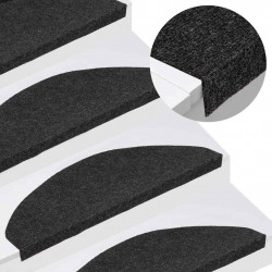 Maty na schody samoprzylepne 20 szt. Czarne 65x22,5x3,5 cm