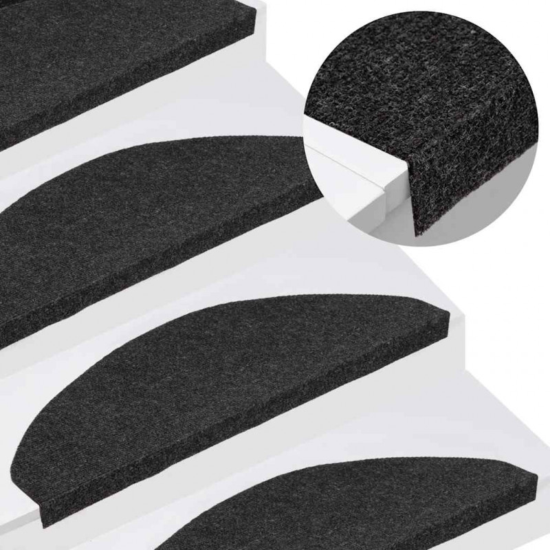 Maty na schody samoprzylepne 20 szt. Czarne 65x22,5x3,5 cm