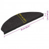 Maty na schody samoprzylepne 20 szt. Czarne 65x22,5x3,5 cm