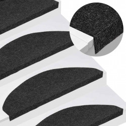 Maty na schody samoprzylepne 30 szt. Czarne 65x22,5x3,5 cm