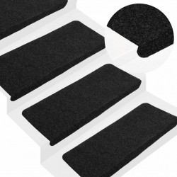 Maty na schody samoprzylepne 30 szt. Czarne 65x24,5x3,5 cm