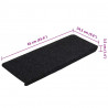 Maty na schody samoprzylepne 30 szt. Czarne 65x24,5x3,5 cm