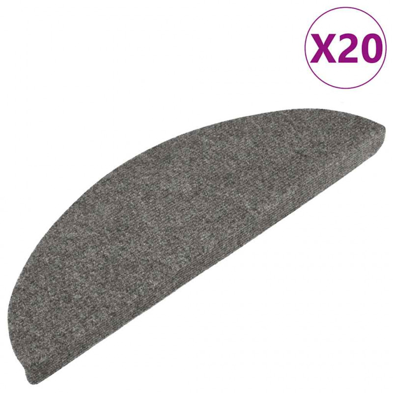 Maty na schody samoprzylepne 20 szt. Szare 56x17x3 cm