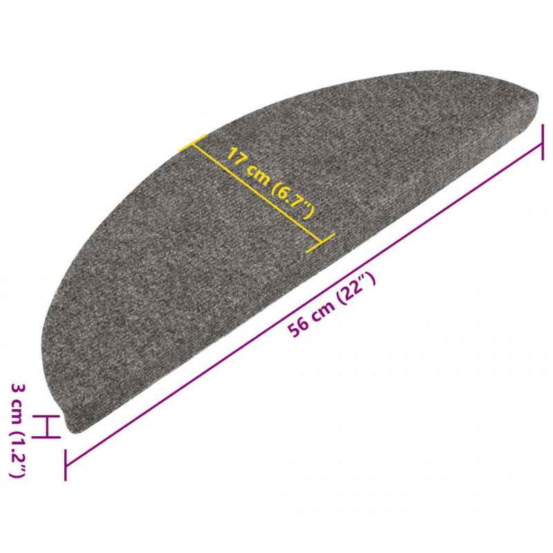 Maty na schody samoprzylepne 20 szt. Szare 56x17x3 cm