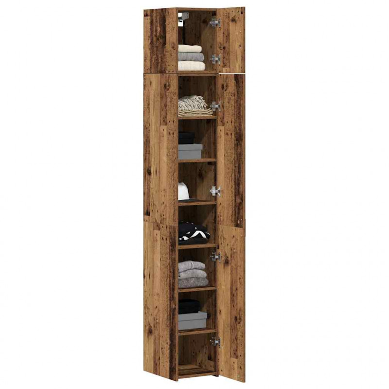 Szafka do przechowywania 3 pcs Stare drewno 30 x 42,5 x 225 cm