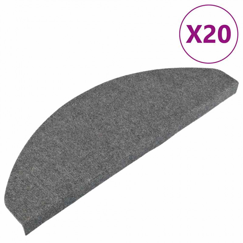 Maty na schody samoprzylepne 20 szt. Szare 65x22,5x3,5 cm