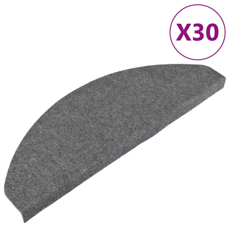Maty na schody samoprzylepne 30 szt. Szare 65x22,5x3,5 cm