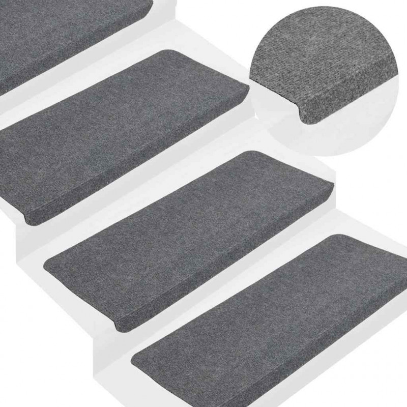 Maty na schody samoprzylepne 30 szt. Szare 65x24,5x3,5 cm