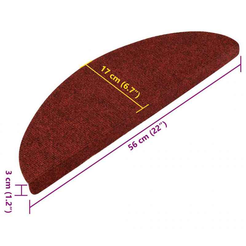 Maty na schody samoprzylepne 30 szt. Czerwone 56x17x3 cm