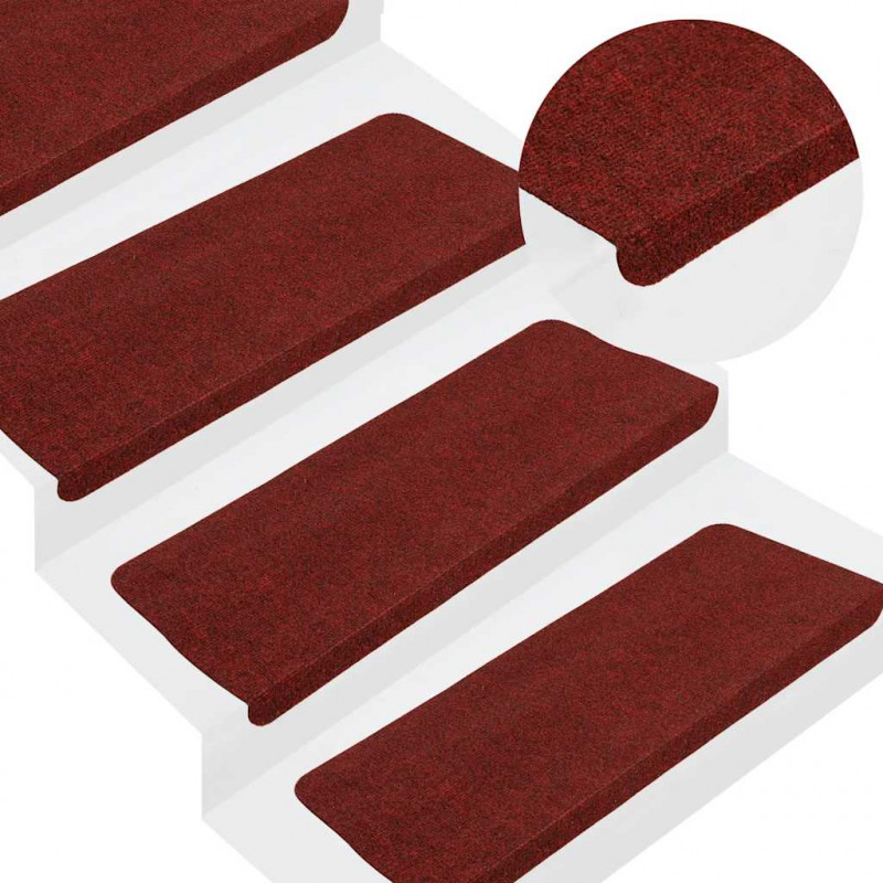Maty na schody samoprzylepne 30 szt. Czerwone 65x22,5x3,5 cm