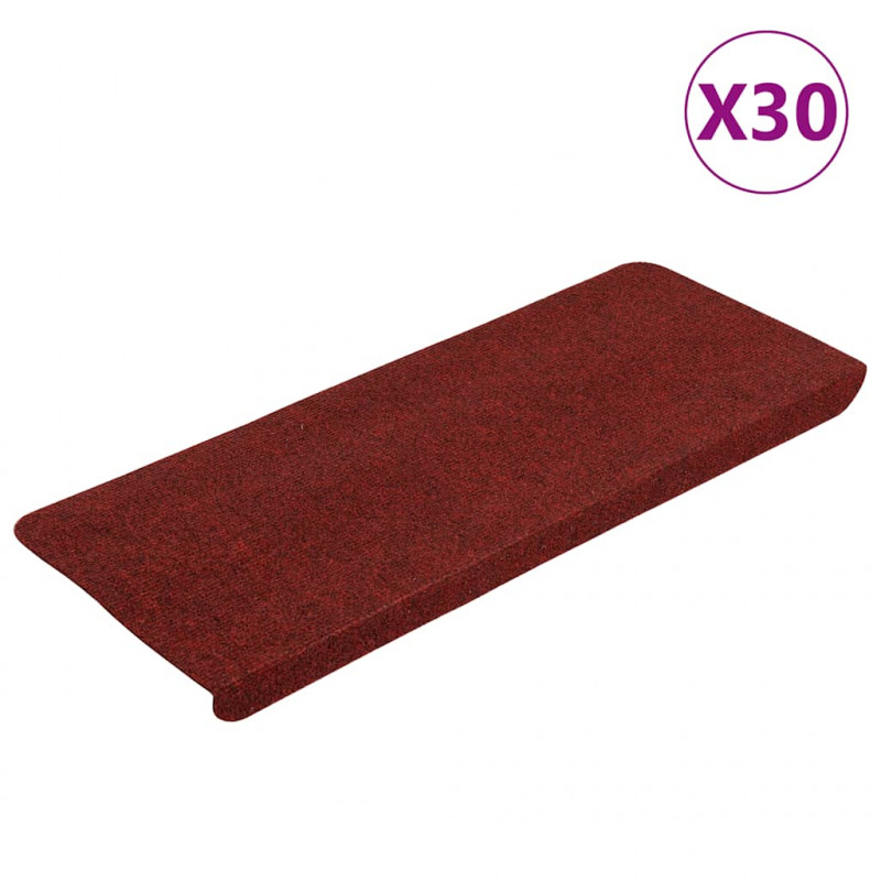 Maty na schody samoprzylepne 30 szt. Czerwone 65x22,5x3,5 cm