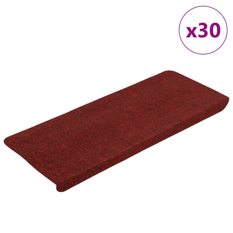 Maty na schody samoprzylepne 30 szt. Czerwone 65x24,5x3,5 cm
