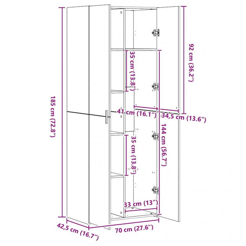 Szafka do przechowywania 3 pcs Stare drewno