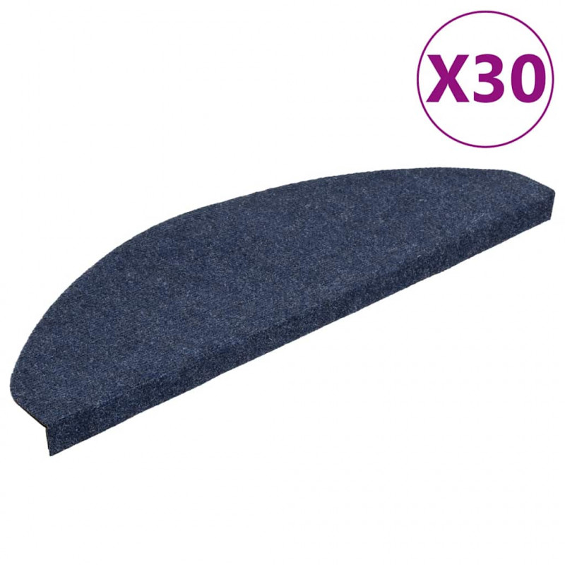 Maty na schody samoprzylepne 30 szt. Niebieskie 65x22,5x3,5 cm