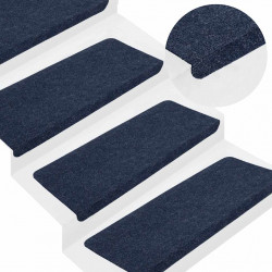 Maty na schody samoprzylepne 30 szt. Niebieskie 65x24,5x3,5 cm