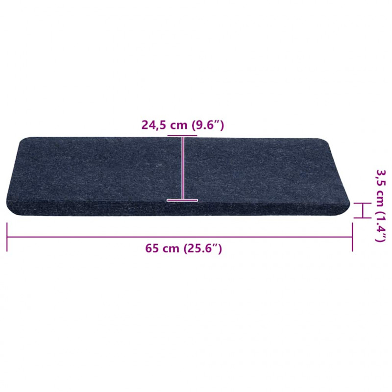 Maty na schody samoprzylepne 30 szt. Niebieskie 65x24,5x3,5 cm