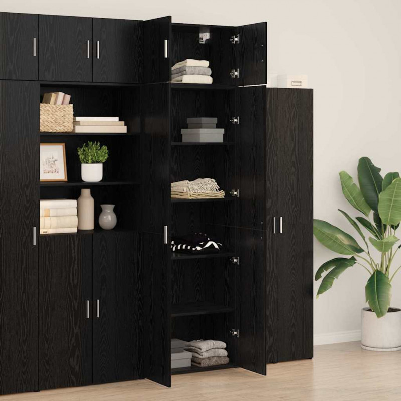 Szafka do przechowywania 3 pcs Czarny Dąb