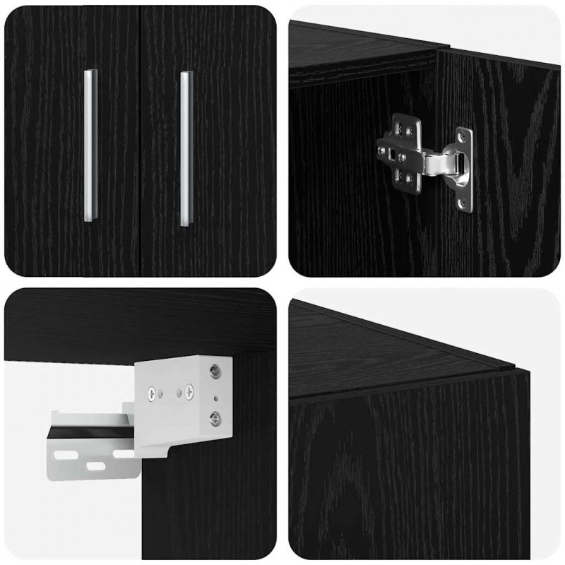 Szafka do przechowywania 3 pcs Czarny Dąb