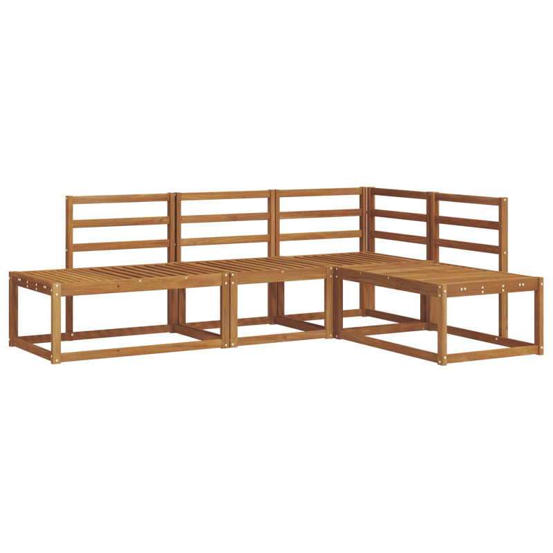 Zestaw sof na zewnątrz 4 Sztuka Naturalny Lite Drewno Akacji