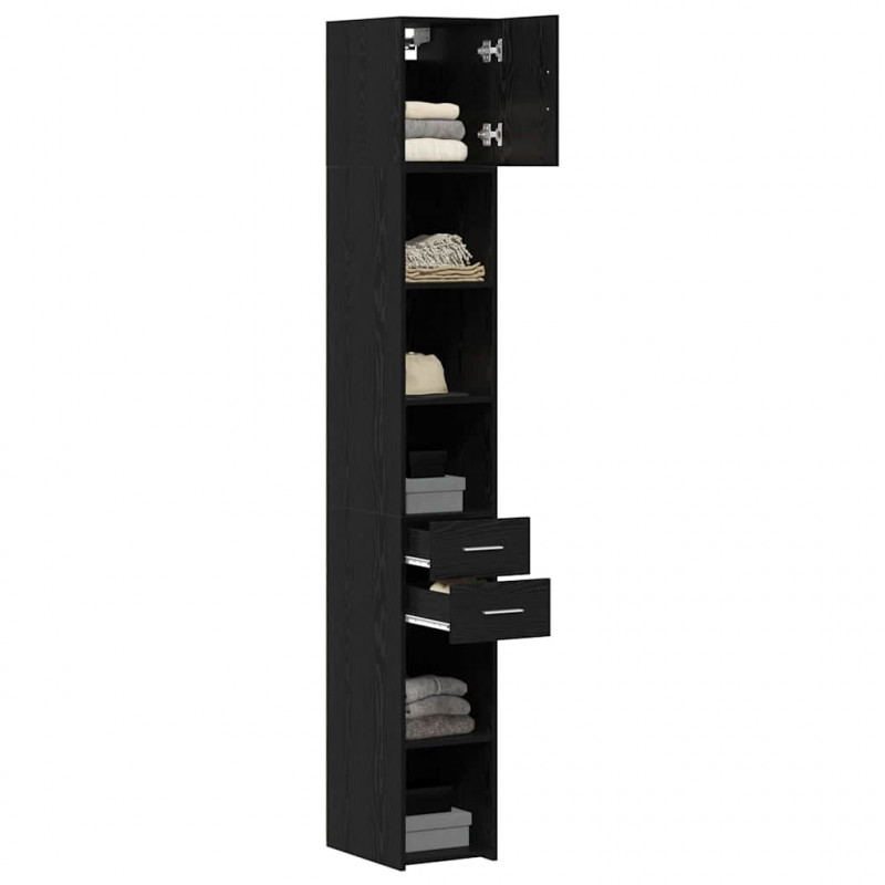 Szafka do przechowywania 2 pcs Czarny Dąb 30 x 42,5 x 225 cm