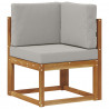 Zestaw sof na zewnątrz 4 Sztuka Naturalny i Jasny Szary