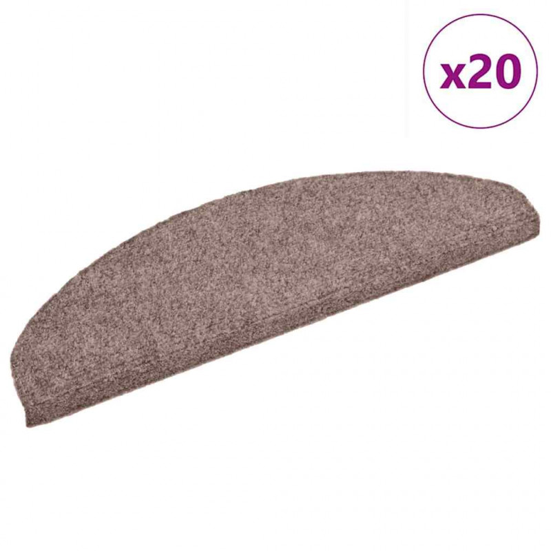 Maty na schody samoprzylepne 20 szt. 65x21x4 cm jasnobrązowe półokrągłe duże