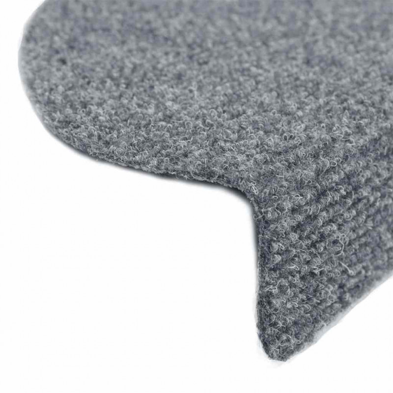 Maty na schody samoprzylepne 20 szt. 65x21x4 cm Jasnoszary półokrągły duży