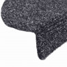 Maty na schody samoprzylepne 30 szt. 65x21x4 cm Ciemnoszary Półokrągły Duży
