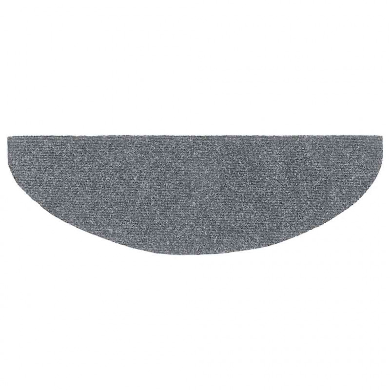 Maty na schody samoprzylepne 30 szt. 65x21x4 cm Jasnoszary Półokrągły Duży