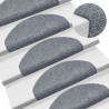 Maty na schody samoprzylepne 30 szt. 65x21x4 cm Jasnoszary Półokrągły Duży