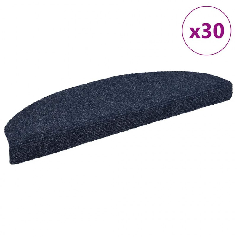 Maty na schody samoprzylepne 30 szt. 65x21x4 cm niebieskie półokrągłe duże