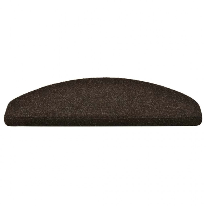 Maty na schody samoprzylepne 30 szt. 65x21x4 cm Ciemnobrązowe półokrągłe duże