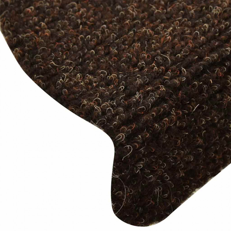 Maty na schody samoprzylepne 30 szt. 65x21x4 cm Brązowe półokrągłe duże