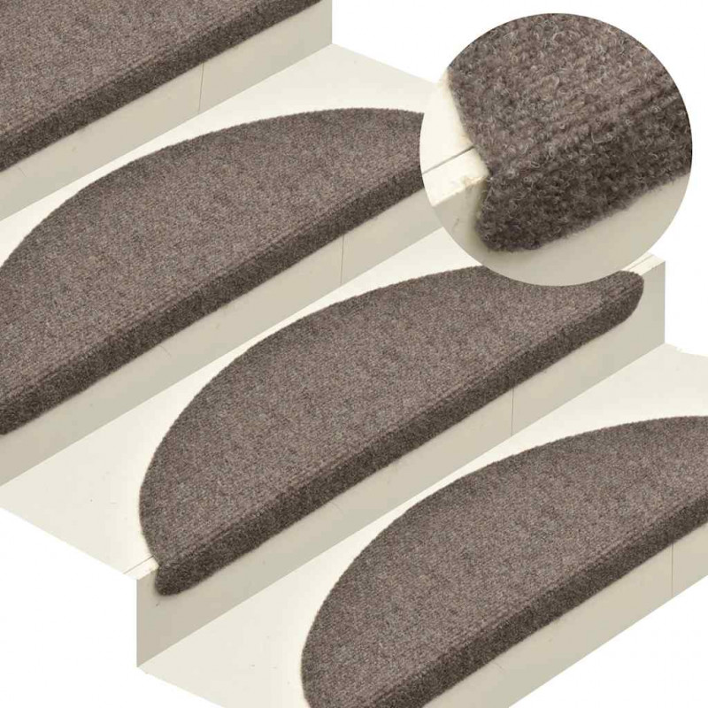 Maty na schody samoprzylepne 30 szt. 65x21x4 cm beżowe półokrągłe duże
