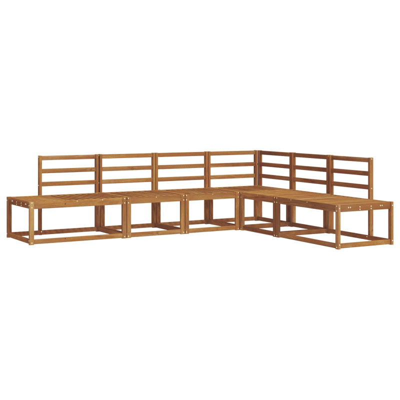 Zestaw sof na zewnątrz 6 Sztuka Naturalny Lite Drewno Akacji