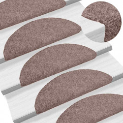Maty na schody samoprzylepne 20 szt. 56x17x3 cm jasnobrązowe półokrągłe