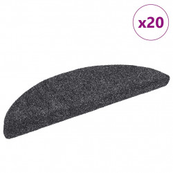 Maty na schody samoprzylepne 20 szt. 56x17x3 cm Ciemnoszary półokrągły
