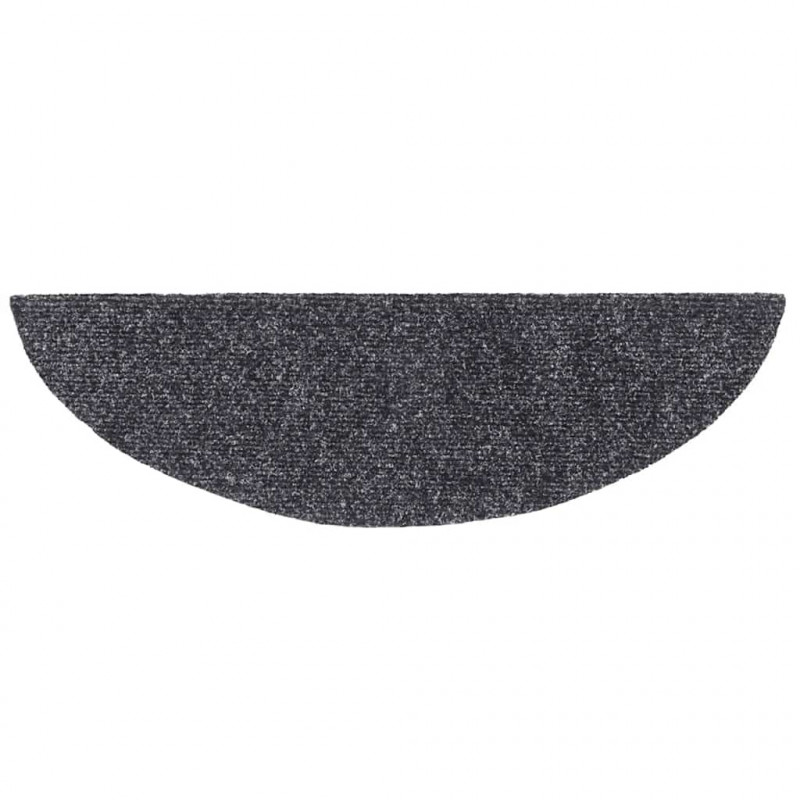 Maty na schody samoprzylepne 20 szt. 56x17x3 cm Ciemnoszary półokrągły