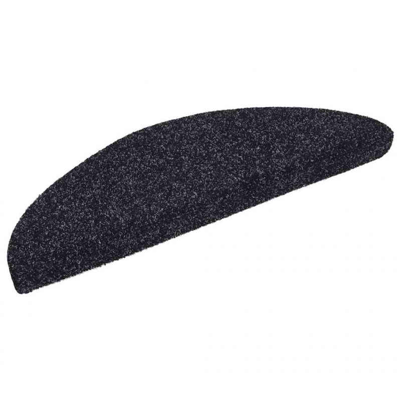 Maty na schody samoprzylepne 20 szt. 56x17x3 cm czarne półokrągłe