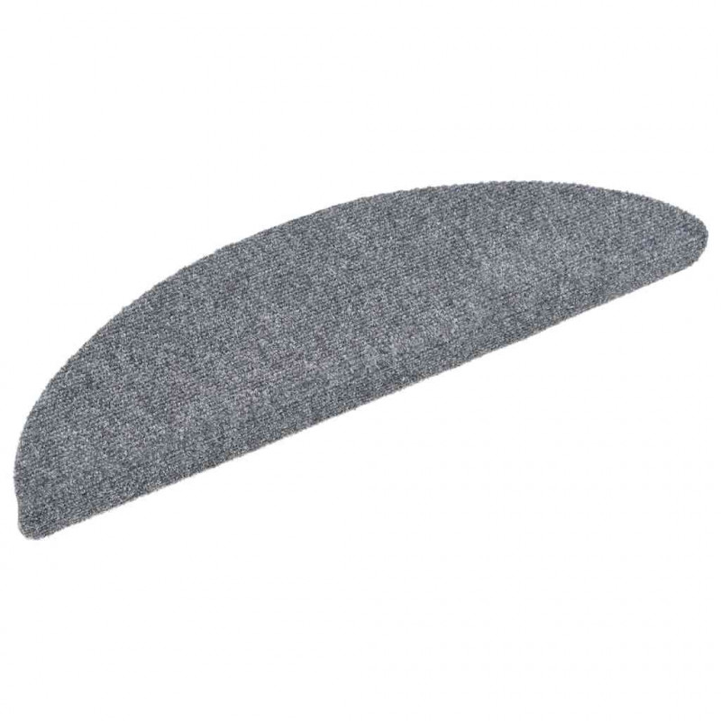Maty na schody samoprzylepne 20 szt. 56x17x3 cm Jasnoszary półokrągły