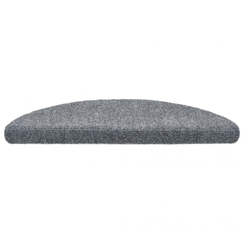 Maty na schody samoprzylepne 20 szt. 56x17x3 cm Jasnoszary półokrągły