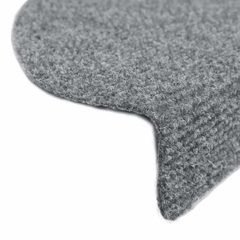 Maty na schody samoprzylepne 20 szt. 56x17x3 cm Jasnoszary półokrągły