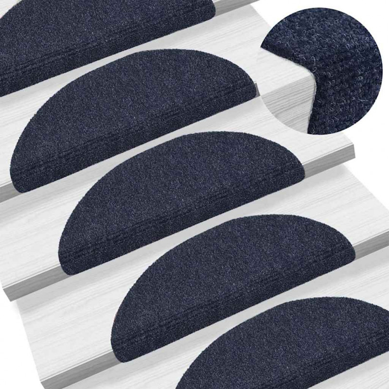 Maty na schody samoprzylepne 20 szt. 56x17x3 cm niebieskie półokrągłe